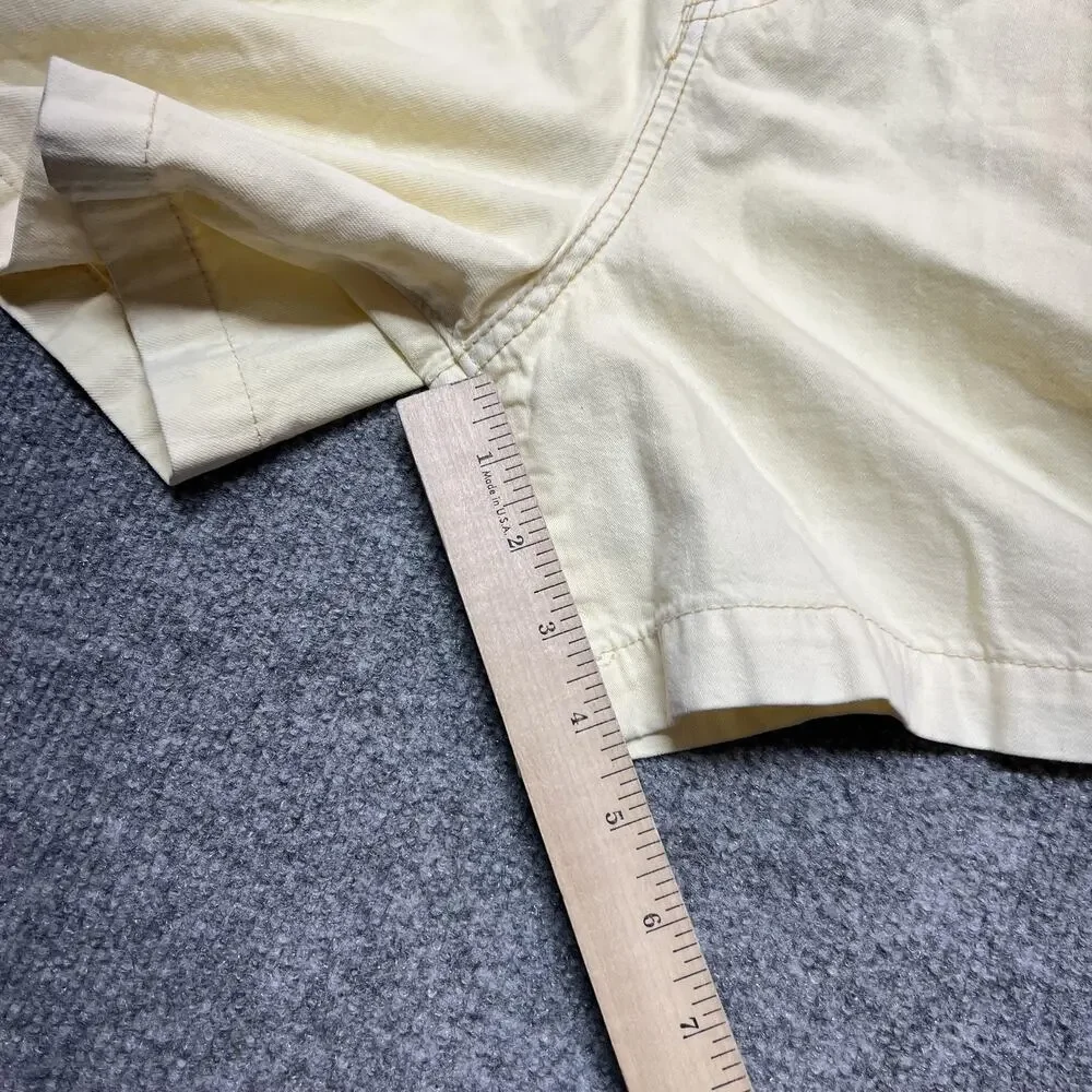 We The Free Shorts Womens 25 Yellow Paperbag Suspenders Belted Twill Cotton